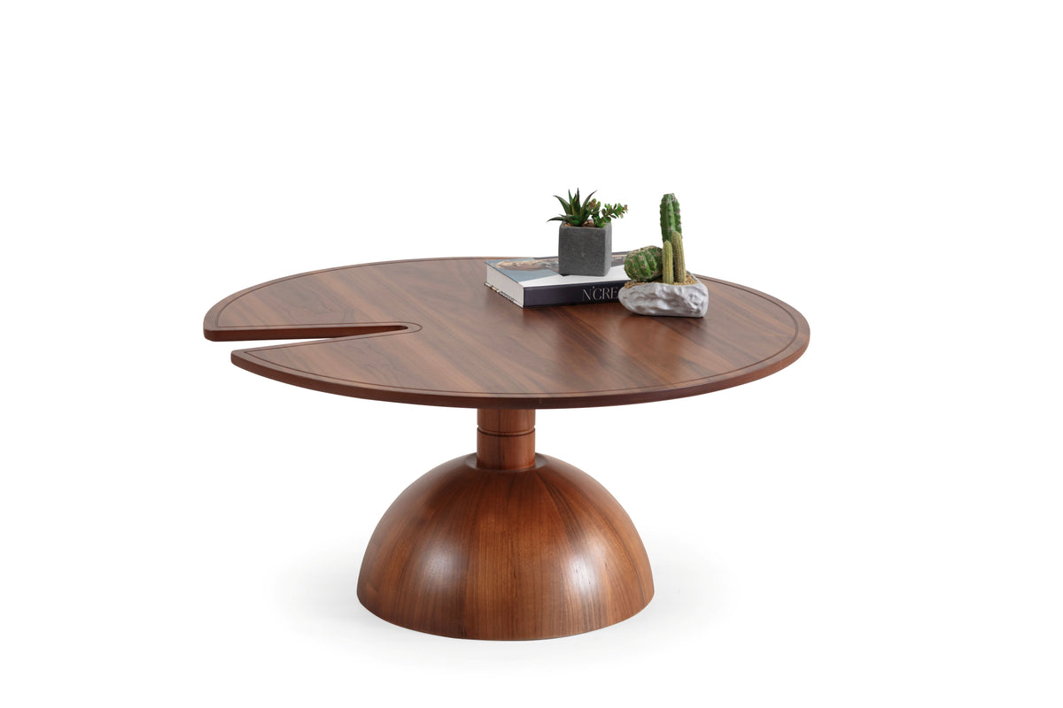 Pomela Walnut 2-Piece Coffee Table Set