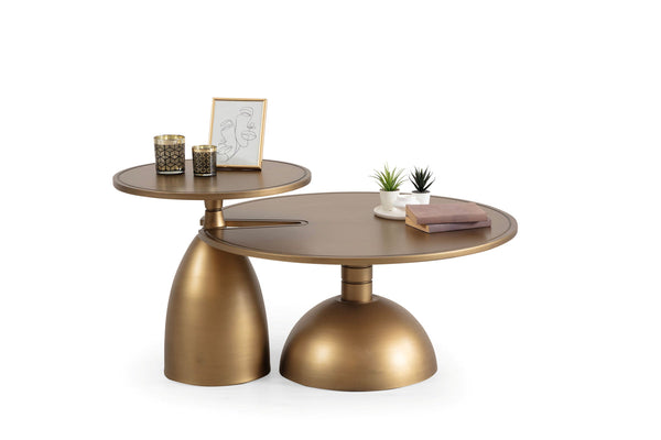 Pomela Gold 2-Piece Coffee Table Set
