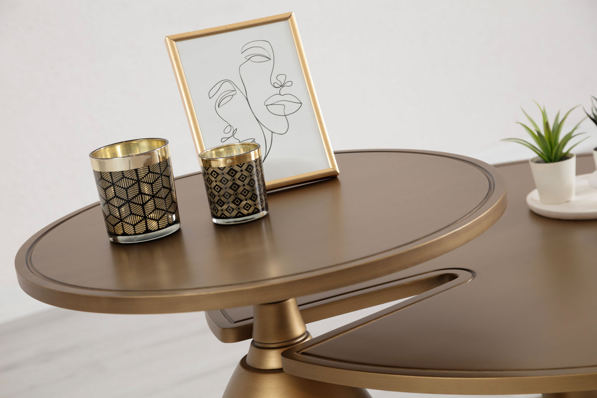 Pomela Gold 2-Piece Coffee Table Set