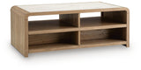 Dovander White/Natural Coffee Table — back view