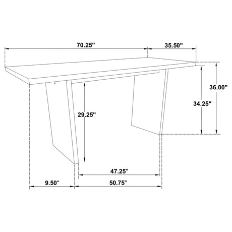 Decker 7-Piece 70-Inch Counter Height Dining Set Cream and Walnut — product image 14