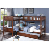 Rowe Dark Cherry Transitional Pine Veneer, Wood Engineered Wood Ladder Trundle Youthdaybed - Ella Furniture