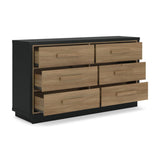 Kozmour Black/Brown Dresser — angled view