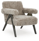 Goda Mocha Accent Chair — angled view