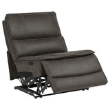 Marcell 6-Piece L-Shaped Power Reclining Sectional with Console Grey — product image 9