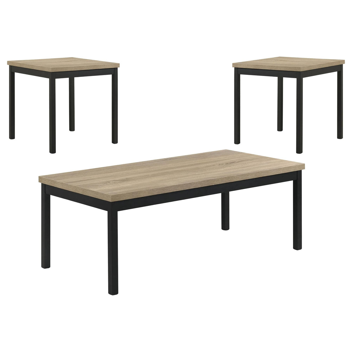 Garza 3-Piece Rectangular Coffee Table Set Greige Oak — product view