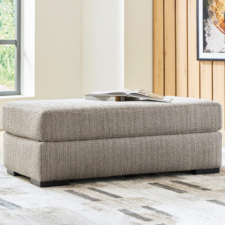 Lofwood Fossil Chenille Ottoman — product view