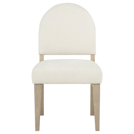 Lucaire Curved High Back Upholstered Dining Chair Cream Set of 2 — product image 3