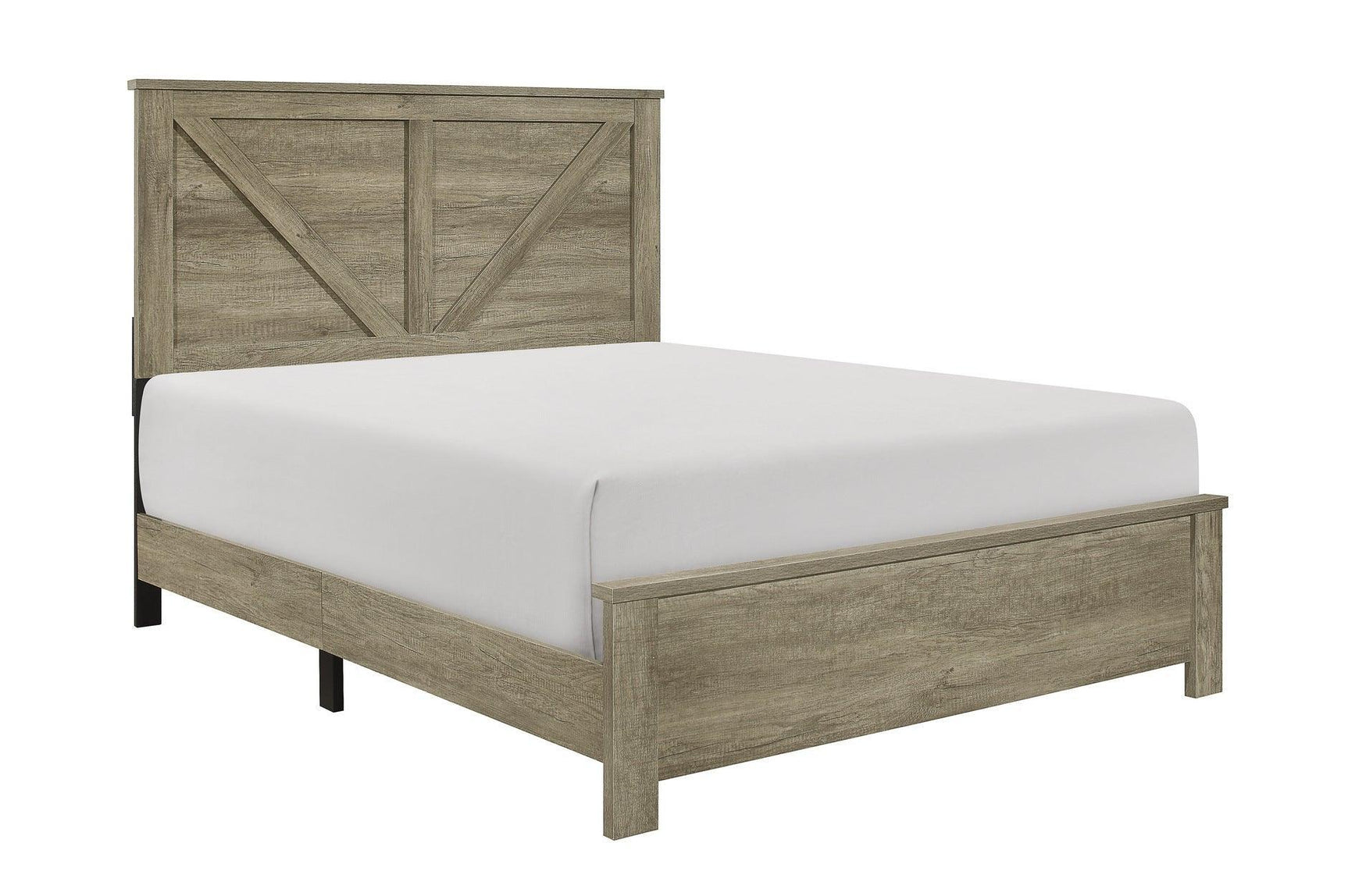 Gray Modern Traditional Rustic Solid Wood And Veneers Panel Bedroom Set - Ella Furniture