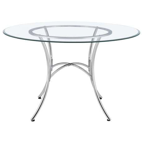 Kline 48-inch Round Glass Top Dining Table Chrome — product image 2