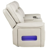 Rojas Dual Power Reclining Loveseat with Bluetooth Speakers Greige — product image 7