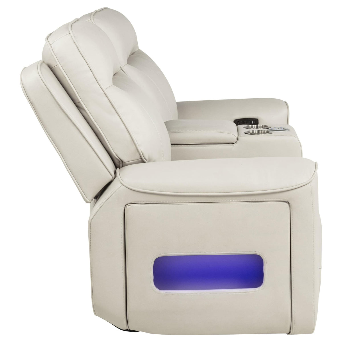 Rojas Dual Power Reclining Loveseat with Bluetooth Speakers Greige — product image 7