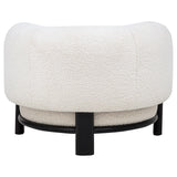 Lawler Upholstered Barrel Back Accent Chair Ivory and Black