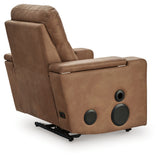 Lorrenton Caramel Faux Leather Power Glider Recliner with Audio System