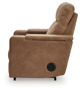 Lorrenton Caramel Faux Leather Power Glider Recliner with Audio System