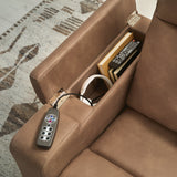 Lorrenton Caramel Faux Leather Power Glider Recliner with Audio System