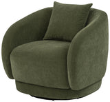 Arnaud Chenille Upholstered Swivel Accent Chair Green