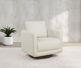 Iris Fabric Upholstered Swivel Accent Chair Ivory