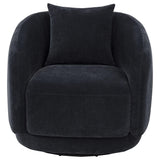Arnaud Chenille Upholstered Swivel Accent Chair Navy