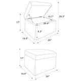 Winter Upholstered Hydraulic Lift Top Storage Ottoman Beige