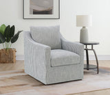Winter Upholstered Sloped Arm Accent Swivel Chair Grey