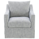 Winter Upholstered Sloped Arm Accent Swivel Chair Grey