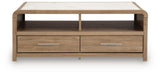 Dovander White/Natural Coffee Table — front view