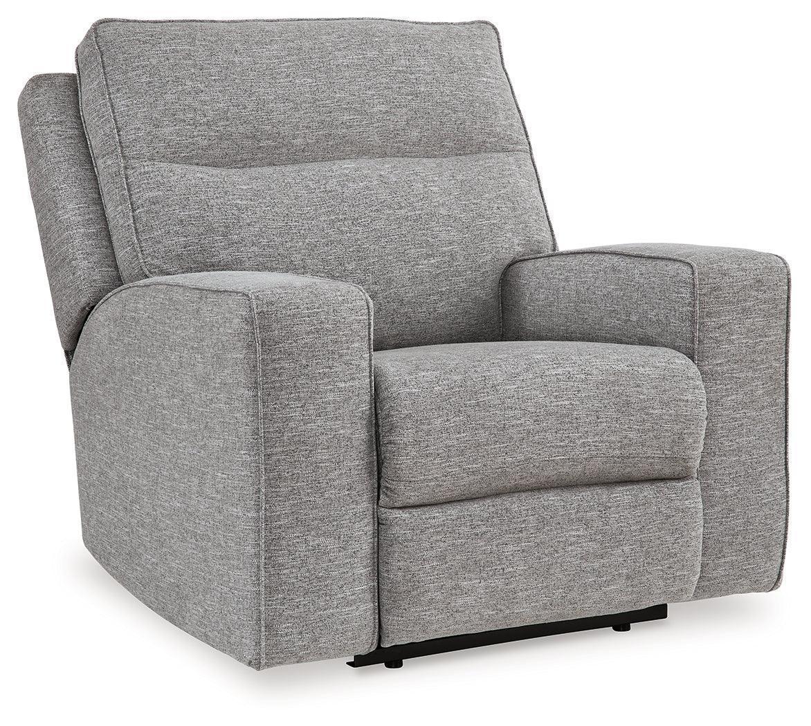 Biscoe Pewter Textured Nuvella® Power Recliner