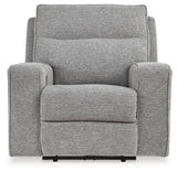 Biscoe Pewter Textured Nuvella® Power Recliner