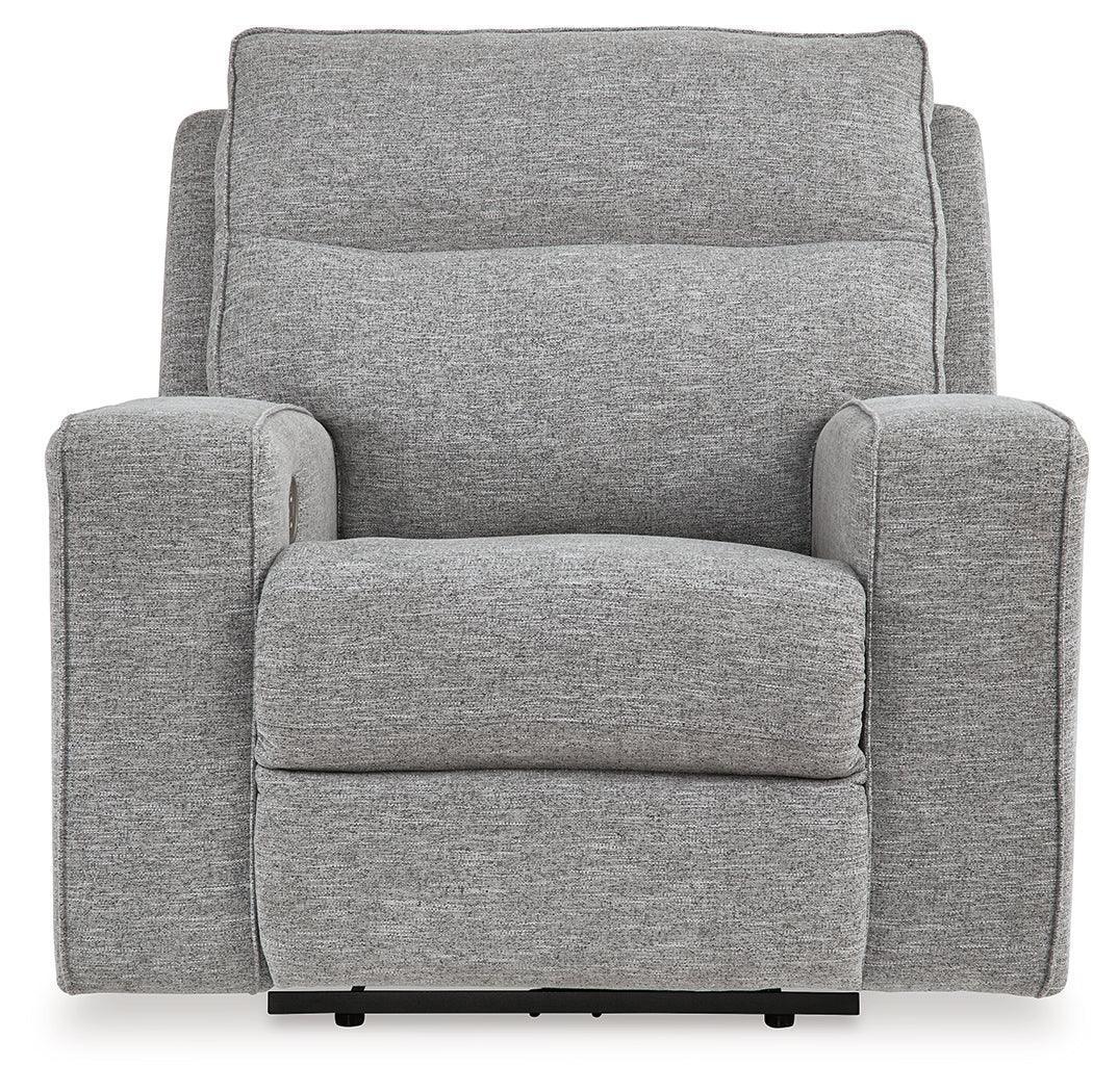 Biscoe Pewter Textured Nuvella® Power Recliner