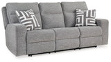 Biscoe Pewter Textured Nuvella® Power Reclining Sofa