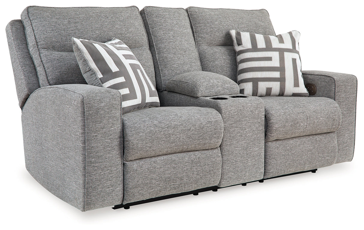 Biscoe Pewter Textured,nuvella® Power Reclining Loveseat