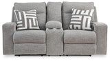 Biscoe Pewter Textured Nuvella® Power Reclining Loveseat