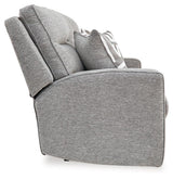 Biscoe Pewter Textured Nuvella® Power Reclining Loveseat