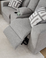 Biscoe Pewter Textured,nuvella® Power Reclining Loveseat