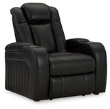 Caveman Den Midnight Faux Leather Power Recliner