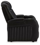 Caveman Den Midnight Faux Leather Power Recliner