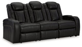 Caveman Den Midnight Faux Leather Power Reclining Sofa