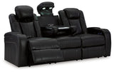 Caveman Den Midnight Faux Leather Power Reclining Sofa