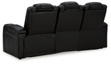 Caveman Den Midnight Faux Leather Power Reclining Sofa