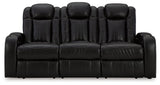 Caveman Den Midnight Faux Leather Power Reclining Sofa