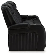 Caveman Den Midnight Faux Leather Power Reclining Sofa