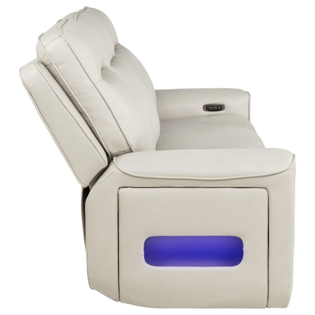 Rojas Dual Power Reclining Sofa with Drop-Down Console Greige — product image 8