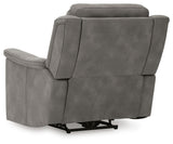 Next-Gen Durapella Slate Microfiber Power Recliner — back view