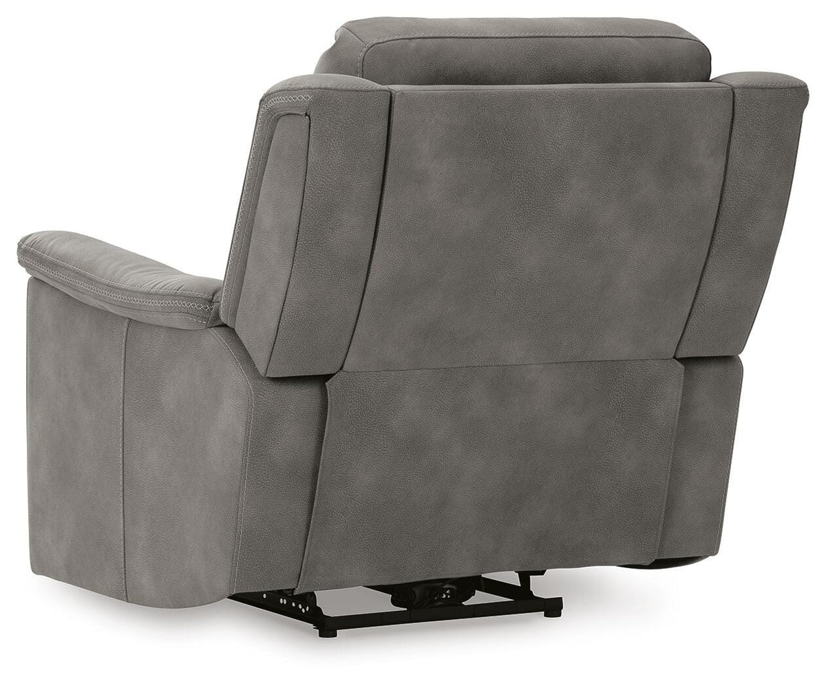 Next-Gen Durapella Slate Microfiber Power Recliner — back view