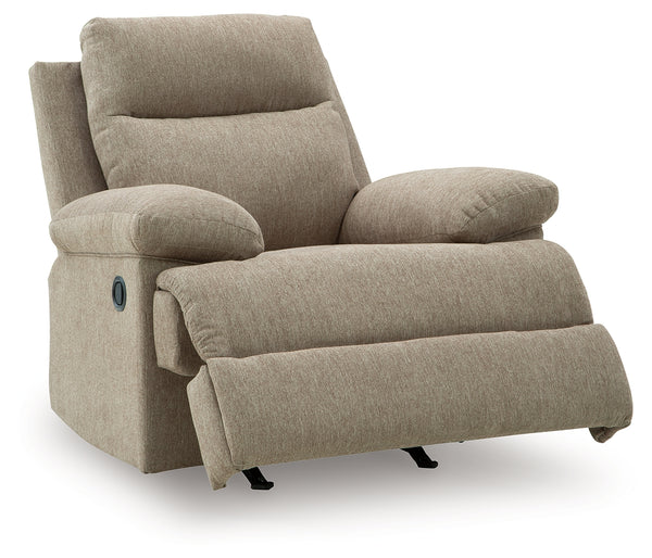 Side-Swipe Mocha Chenille Recliner