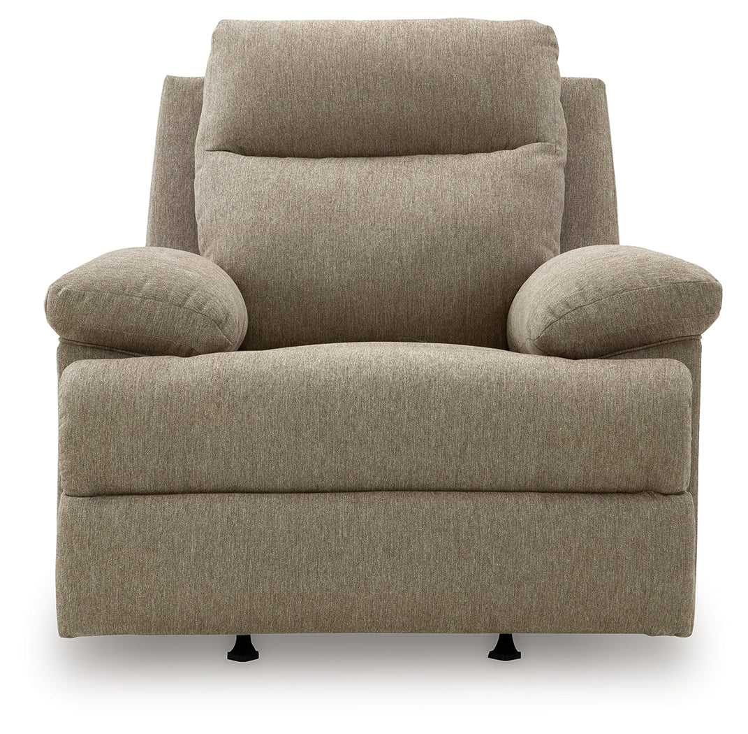 Side-Swipe Mocha Chenille Recliner