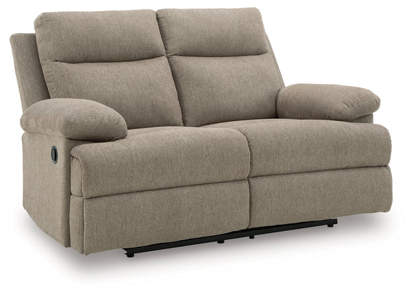 Side-Swipe Mocha Chenille Reclining Loveseat