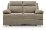 Side-Swipe Mocha Chenille Reclining Loveseat