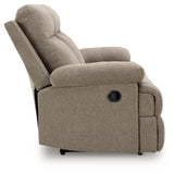 Side-Swipe Mocha Chenille Reclining Sofa with Drop Down Table
